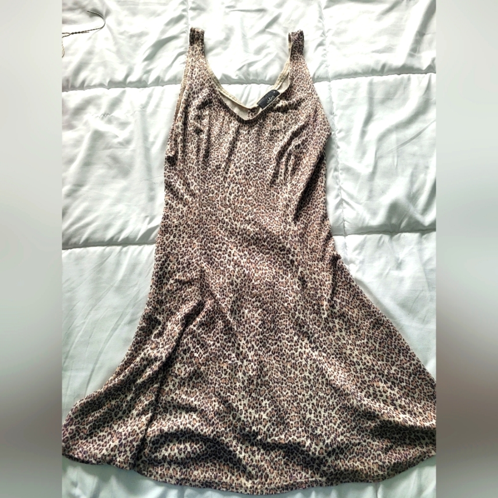 Short Sparkly leopard print dress